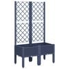 vidaXL Fioriera Giardino con Traliccio Grigio Blu 80x40x142 cm PP