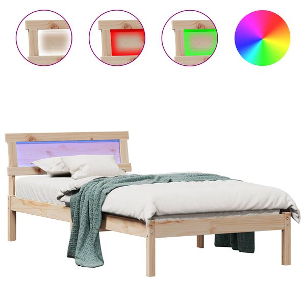 vidaXL Struttura del letto Marrone 100 x 200 cm Pino massello