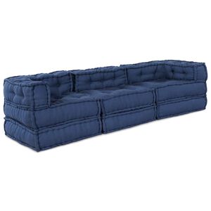 vidaXL Unit&agrave; di Divano Modulare Tessuto Indaco 210 x 70 x 56 cm