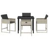 vidaXL Set da Pranzo per Giardino 5 pcs Grigio chiaro polyrattan
