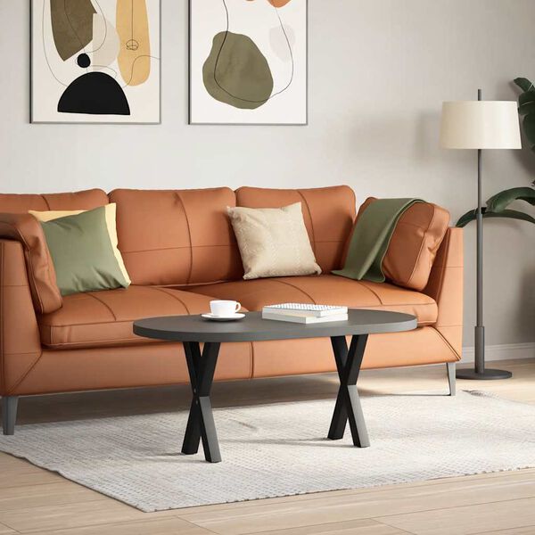 vidaXL Gambe per Tavolino da Caff&egrave; a Forma di X 2 pz Nere 38x(42-43) cm Acciaio