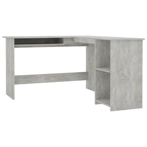 vidaXL Scrivania Angolare a L Grigio Cemento 120x140x75cm Multistrato