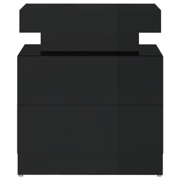 vidaXL Comodino Nero Lucido 45x35x52 cm in Legno Multistrato