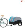 vidaXL Rimorchio da Bici Nero e Blu 45 kg in Ferro