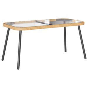 vidaXL Tavolino da salotto Marrone e Nero 90 x 45 x 43 cm polyrattan