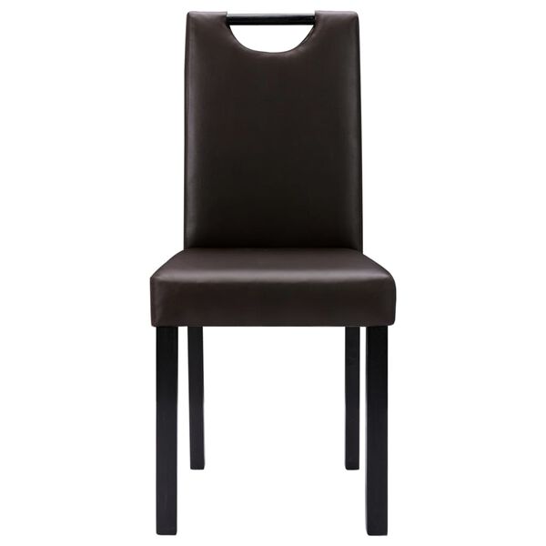 vidaXL Sedie da Pranzo 2 pz Marroni in Similpelle