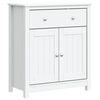 vidaXL Mobile da Bagno BERG Bianco 69,5x34x80cm Legno Massello di Pino