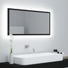 vidaXL Specchio da Bagno a LED Nero 90x8,5x37 cm in Acrilico