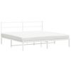 vidaXL Giroletto con Testiera Metallo Bianco 193x203 cm