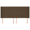 vidaXL Testiera ad Orecchio Marrone Scuro 203x16x118/128 cm in Tessuto