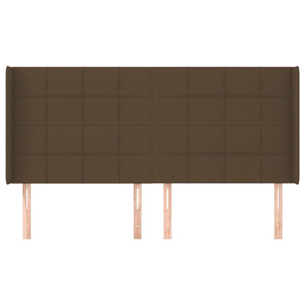vidaXL Testiera ad Orecchio Marrone Scuro 203x16x118/128 cm in Tessuto