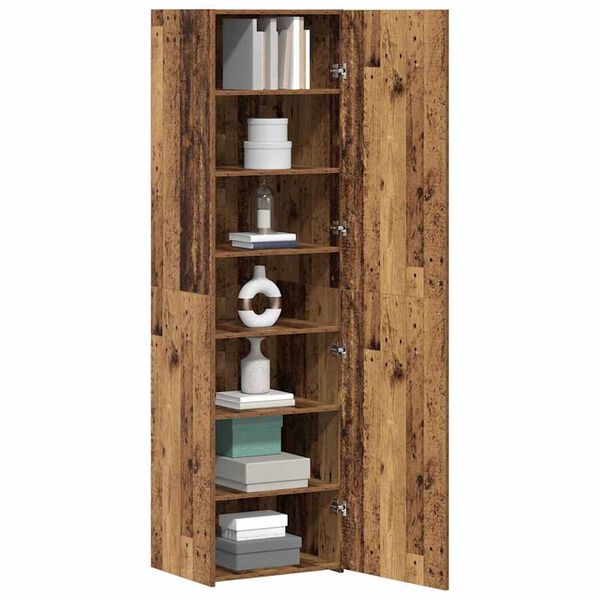 vidaXL Credenza 2 pcs Legno vecchio 50 x 42,5 x 185 cm