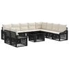 vidaXL Set Divano da Giardino 11 pz Nero e Bianco Crema polyrattan