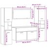 vidaXL Set Mobili da Bagno 4 pz Rovere Artigianale Legno Multistrato