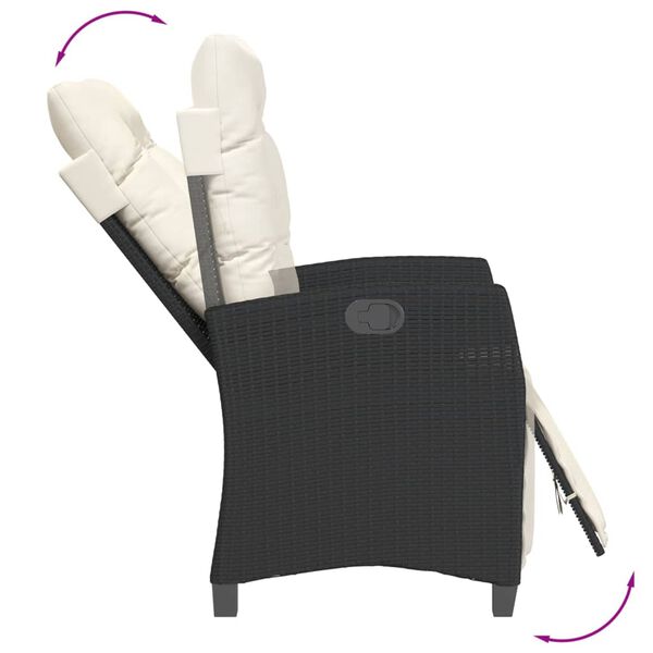 vidaXL Set da Pranzo da Giardino 7 pz Nero con Cuscini in Polyrattan