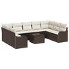 vidaXL Set Divano da Giardino Marrone polyrattan
