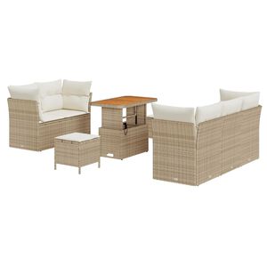 vidaXL Set Divano da Giardino 8 pcs Beige polyrattan