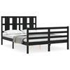 vidaXL Giroletto con Testiera Nero Small Double in Legno Massello