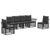 vidaXL Set di divani da esterno 6 pcs Nero e Grigio scuro Poliestere