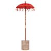 vidaXL Ombrello balinese con base Rosso 95 x 95 x 260 cm