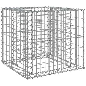 vidaXL Cesto Gabbione Argento 70x70x65 cm Ferro Zincato