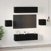 vidaXL Set mobile TV 6 pcs Rovere nero Legno multistrato