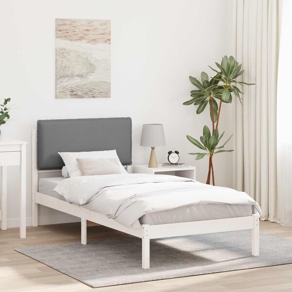 vidaXL Letto con Testiera Rivestita Grigio chiaro 90 x 190 cm