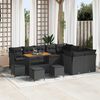 vidaXL Set Divano da Giardino 13 pcs Nero polyrattan