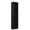 vidaXL Libreria 5 Ripiani Nero Lucido 40x24x175 cm Legno Multistrato