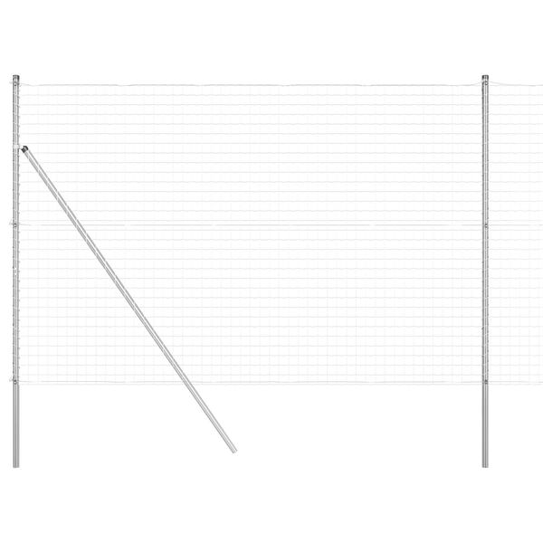 vidaXL Recinzione con Posto Argento 1,5 x 10 m Acciaio e PVC