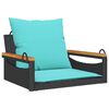 vidaXL Panchina a Dondolo con Cuscini Nera 63x62x40 cm in Polyrattan