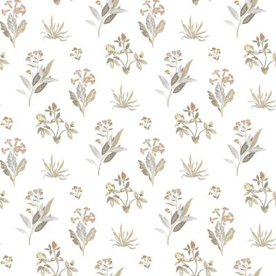 Noordwand Parati Blooming Garden 6 Flowers and Plants Bianco e Grigio