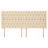 vidaXL Testiera ad Orecchio Crema 183x23x118/128 cm in Tessuto