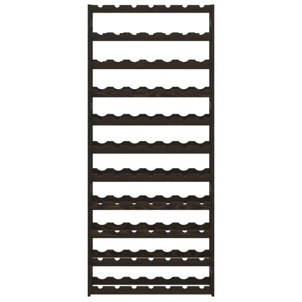 vidaXL Portabottiglie per 77 Bottiglie Nero Legno Massello di Pino