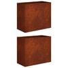 vidaXL Vaso da giardino 2 pz Ruggine 60 x 30 x 40 cm Acciaio Corten