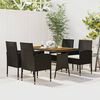 vidaXL Set da Pranzo per Esterni 5 pz in Polyrattan Nero