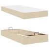 vidaXL Struttura letto con materasso con materasso 2 pcs Crema Tessuto