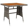 vidaXL Tavolo Giardino Grigio 70x70x72 cm Polyrattan e Massello Acacia