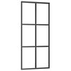 vidaXL Porta Scorrevole con Kit Montaggio Vetro ESG Alluminio 90x205cm
