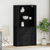 vidaXL Credenza Rovere Nero 80 x 33 x 150 cm Legno multistrato