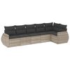 vidaXL Set Divano da Giardino 6pz con Cuscini Grigio Chiaro Polyrattan