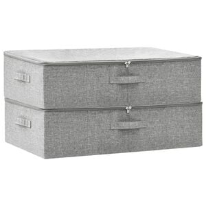 vidaXL Scatole Portaoggetti 2pz in Tessuto 70x40x18 cm Grigio