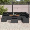 vidaXL Set Divano da Giardino 9 pcs Nero polyrattan