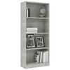 vidaXL Libreria 4 Ripiani Grigio Cemento 60x24x142cm Legno Multistrato