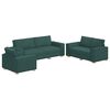 vidaXL Divano 3 pcs Verde Scuro 220 x 80 x 84 cm Tessuto misto lino