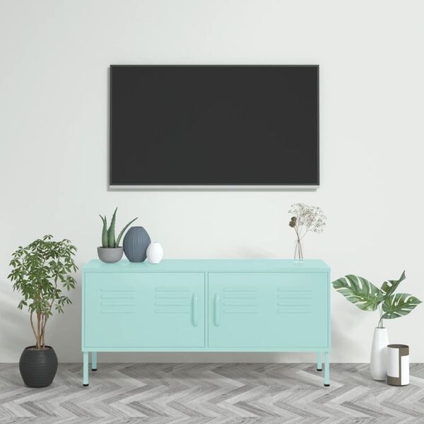 vidaXL Mobile TV Menta 105x35x50 cm in Acciaio