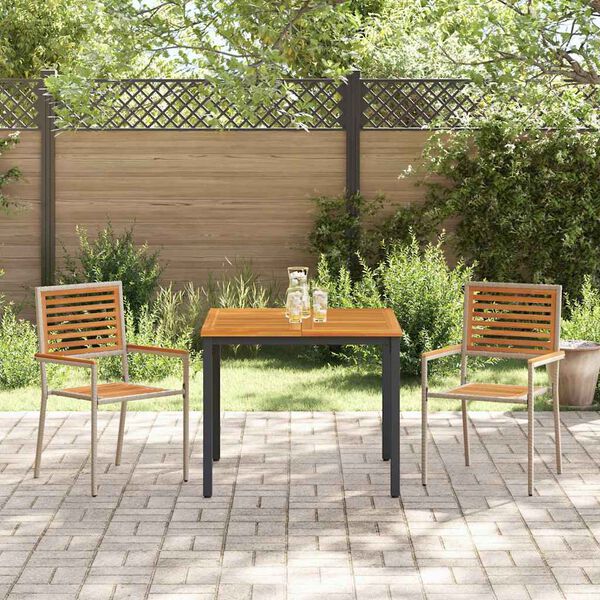 vidaXL Set da Pranzo per Giardino 3 pcs Beige e Marrone