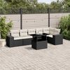 vidaXL Set Divani da Giardino con Cuscini 7pz Nero Polyrattan
