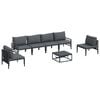 vidaXL Set Divano da Giardino 7 pz Nero Acciaio