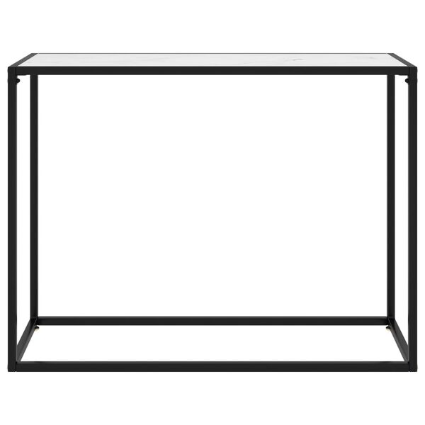 vidaXL Tavolo Consolle Bianco 100x35x75 cm in Vetro Temperato